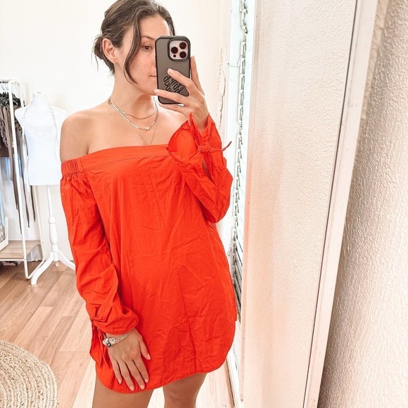 Free People Show Me Some Shoulder Tunic Dress Blouse size S - Picture 1 of 15